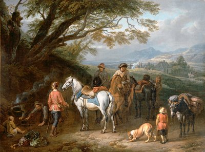 Travellers Resting by Pieter van Bloemen